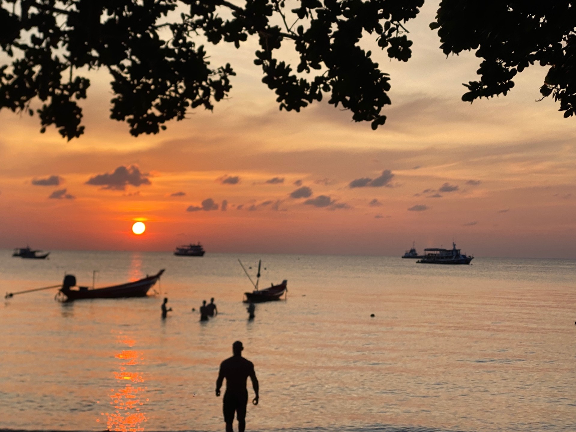 Beach sunset workout