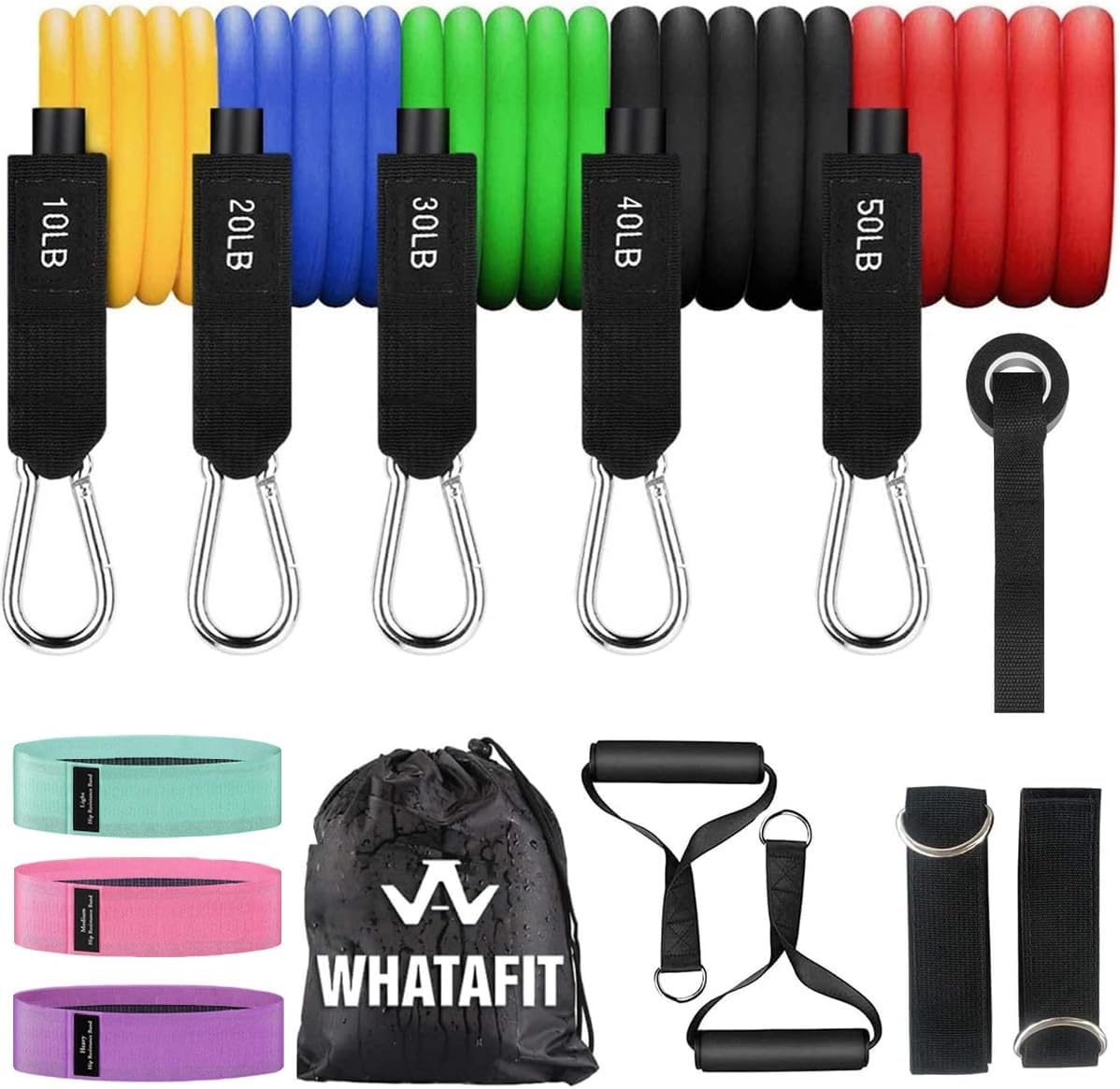WHATAFIT Resistance Bands Set (Up to 150 lbs)